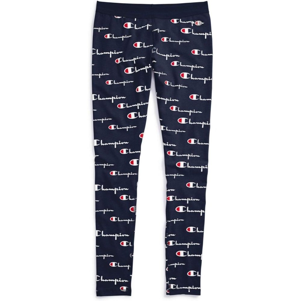 Champion Unisex Everyday Navy Leggings with Script Logo Size Medium